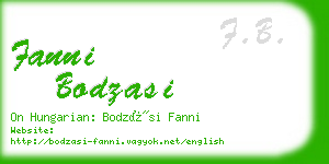 fanni bodzasi business card